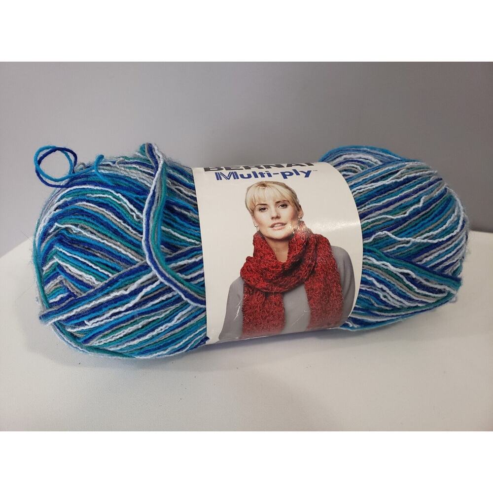 NEW Bernat Multi-Ply Seaport Blue Green Teal White Nautical‎ Beach Tropical